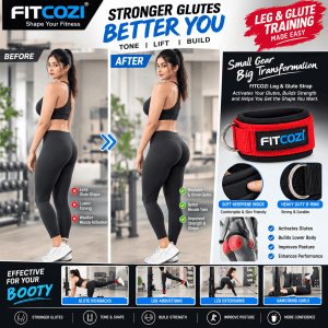 FITCOZI red ankle strap set with carry bag